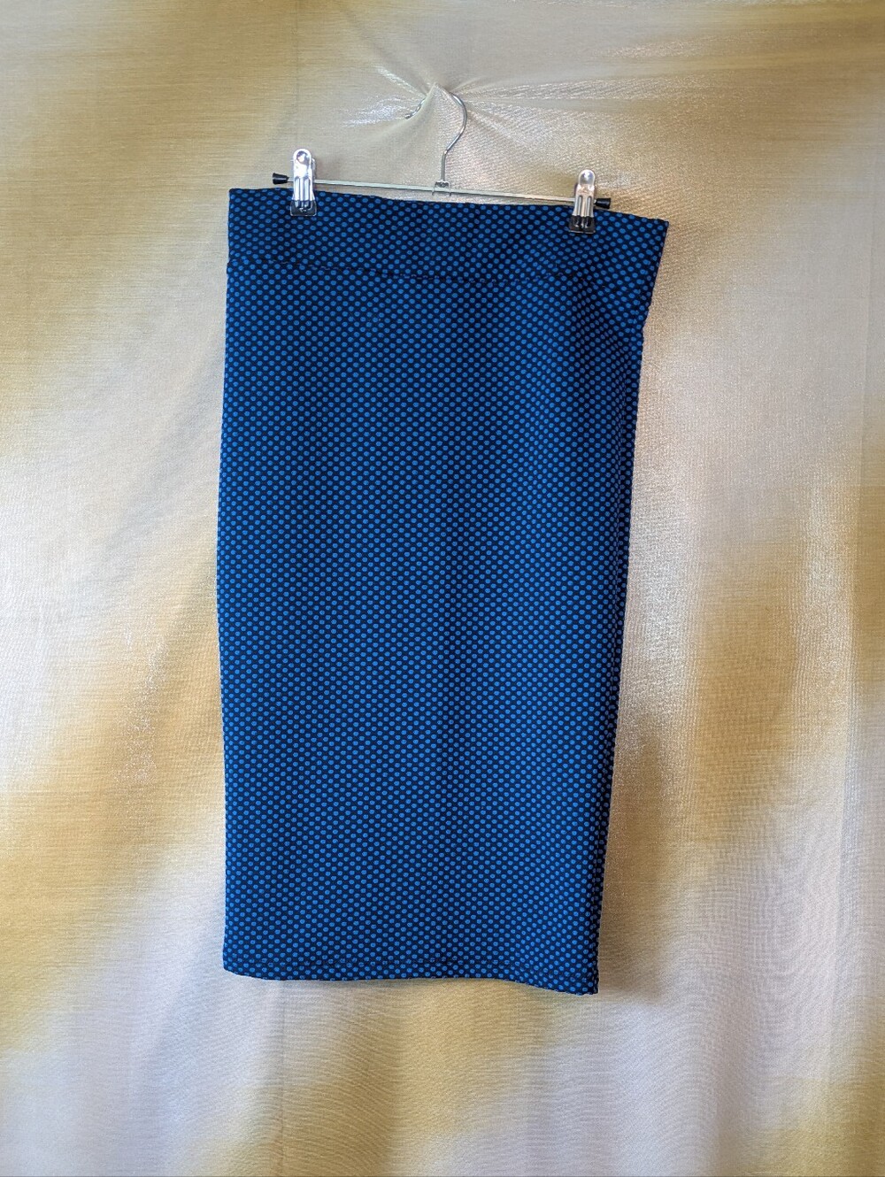 -fig & blu Black & Blue Polkadot Pencil Skirt Size Medium